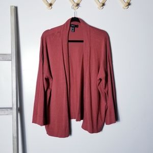 FOREVER 21 ORANGISH RED OVERSIZED CARDIGAN SIZE MEDIUM